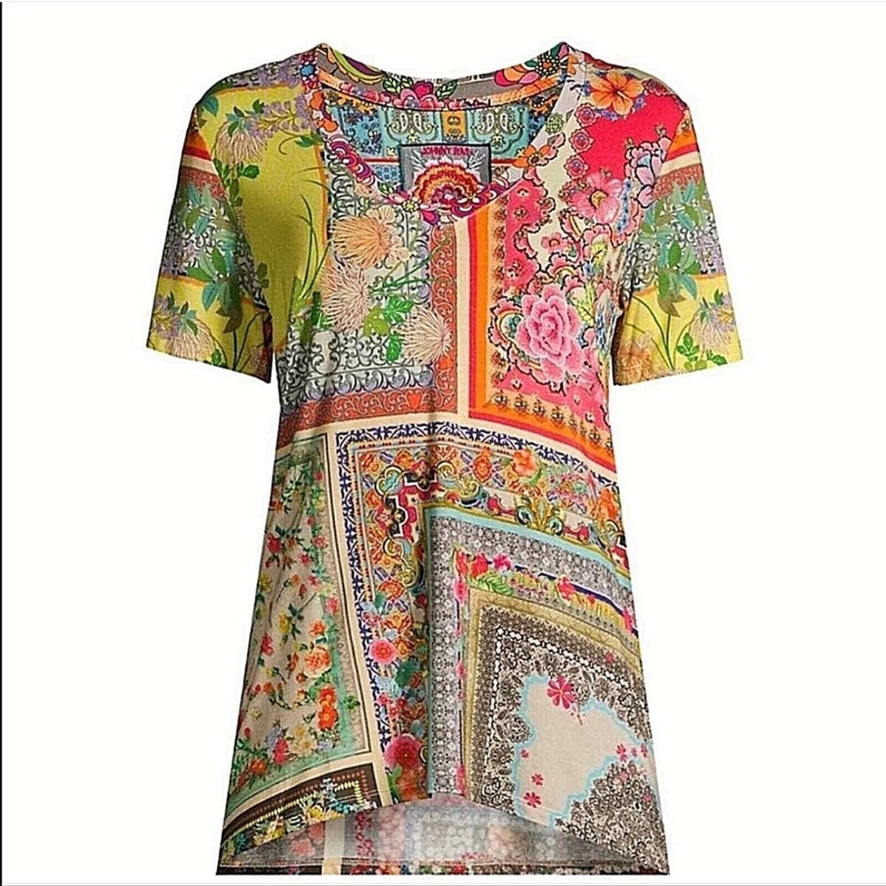 Johnny Was Calloway Favorite Floral Tee T-Shirt Size XXL Bamboo